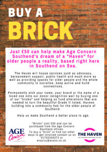 Buy a Brick to support Age concern's development of the Haven