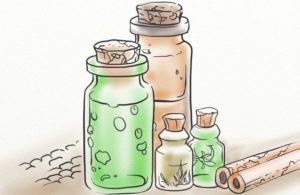 bottles of essential oils