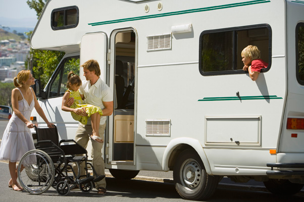 Camper and wheelchair