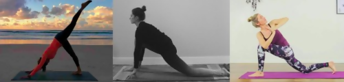 Three-Legged Down Dog → Anjaneyasana/Low Lunge → Parivrtta Sanchalasana/Low Lunge Twist Pose