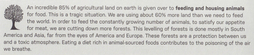 Ennvironmental snippet from Go Vegan by Marlene Watson-Tara