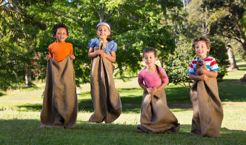 sack race is one of the fun-filled spots day activities you can do with your child