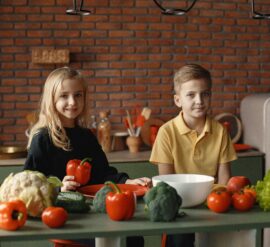 Encourage foster children to help prepare food such as fresh veg