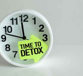 Image of a clock with Time to Detox on the face